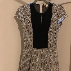 Miami Black and White Print Fit and Flare Dress Size XS
